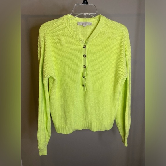 LOFT Sweaters - Loft Ribbed Henley sweater 100% cotton